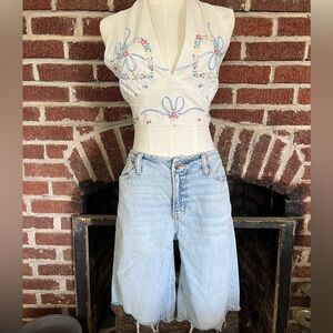 american eagle 11" dreamy drape stretch high waisted jort